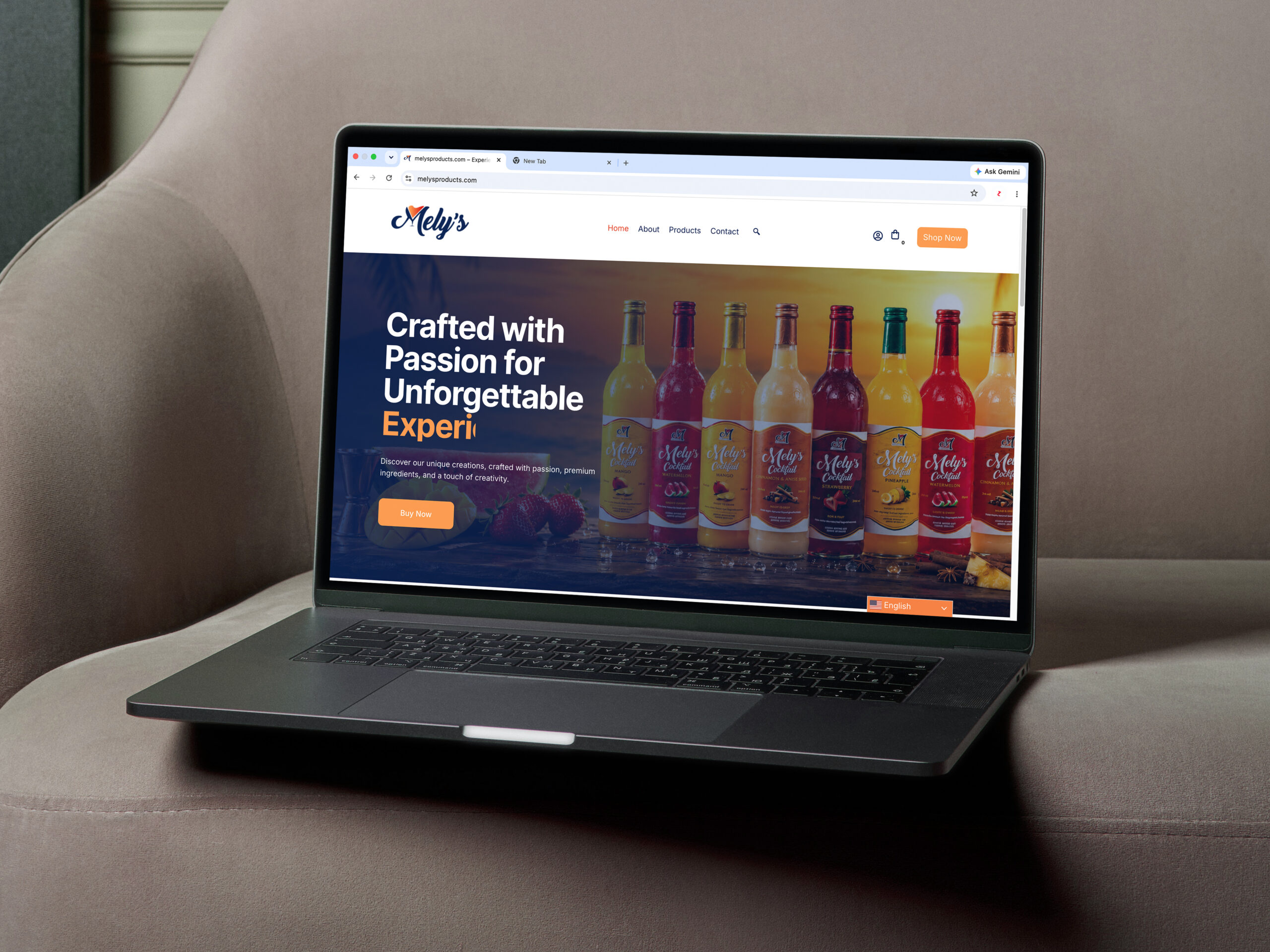 Free Elegant Website Branding Laptop Mockup